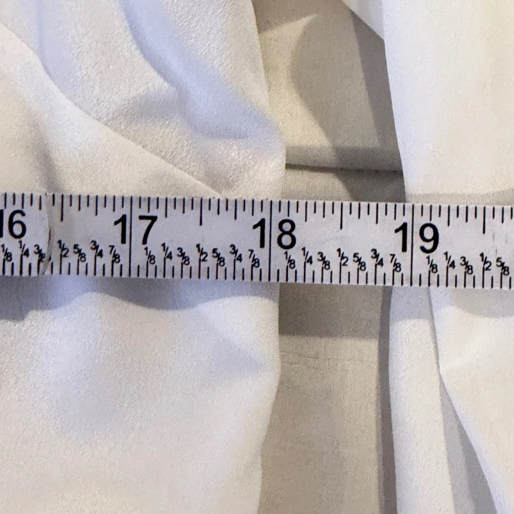 Michael‎ Kors Pleated Zip Front Blouse Womens S White Roll Tab Sleeve